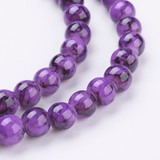 Drawbench 6mm Round Glass - Dark Violet - 31 Inch Strand about 133pc