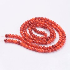 Drawbench 6mm Round Glass - Orange/Red - 31 Inch Strand about 133pc