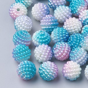 20pc Bumpy Berry Acrylic Beads, 10mm, Hole: 1mm