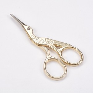 Stork Embroidery Sewing Shears Scissors - Silver