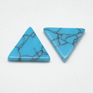 10pc Synthetic Deep Blue Turquoise Cabochons Triangle 10x11mmm