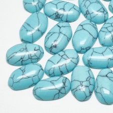 10pc Synthetic Turquoise Cabochons Nuggets Oval 12x7mm