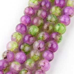 10mm Round Glass - Violet - 31 Inch Strand about 80pc