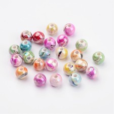 8mm Acrylic Beads - AB Swirl Mixed Colour - 20g