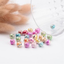 20g AB MixedColor Acrylic Beads, 8mm, Hole: 2mm