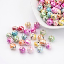 20g AB MixedColor Acrylic Beads, 8mm, Hole: 2mm