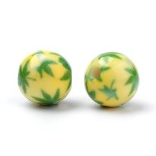 20pc Acrylic Hemp Cannabis Pot Leave Beads, 10mm, Hole: 2mm