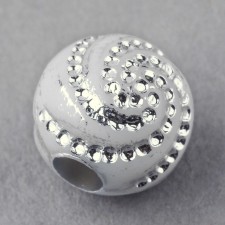 20g  Acrylic Metal Enlaced Silver Beads, 8mm, Hole: 2.5mm