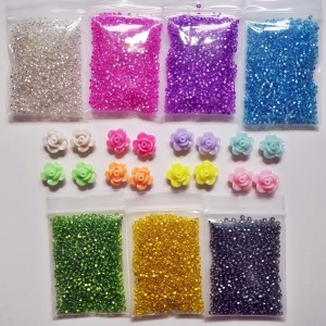 7 Bags of Preciosa Silverlined 10/0 Beads with 8pr Flowers