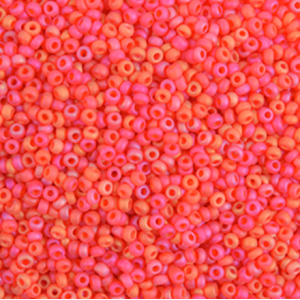 Preciosa Czech Seed Beads Matte 10/0 - Transparent Light Red AB (25g Bag)