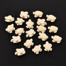 5pc Resin Turtle Beads in Ivory color, 18x15x8mm, Hole: 2mm
