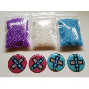 FREE SHIPPING!  3 Bags of 10/0 Beads with 2pr Epoxy Cabs