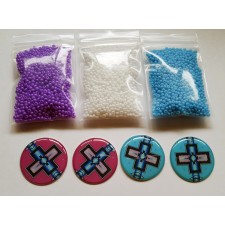  DEDICATED 3 Bags of 10/0 Beads with 2pr Epoxy Cabs