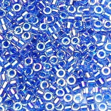 Miyuki Delica Beads 11/0 DB077 Lined Blue AB (5g)