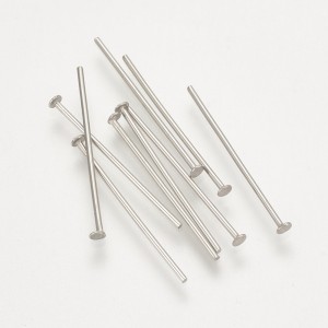 200pc Stainless Steel Head Pins Silver 20mm 0.7mm thick