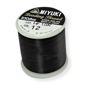 Beading Thread, Miyuki Nylon, Black, size B. 55yd Spool