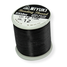 Beading Thread, Miyuki Nylon, Black, 55yd Spool