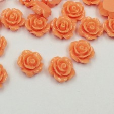 10pc Resin Flatback Roses Peach 13mm