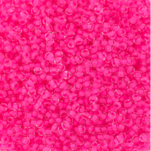 Preciosa Czech Seed Beads Neon Pink Lined 10/0 - (5" Vial 23g)
