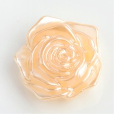 10pc - Peach Satin Resin Flatback Rose Flower 18mm