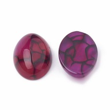 Natural Agate Cabochons, Dyed, Oval, Medium Violet Red, 25x18x7.5~8mm 1pc 