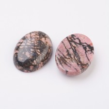 1pc Natural Rhodonite Flat Back Cabochons, Oval, 18x13mm
