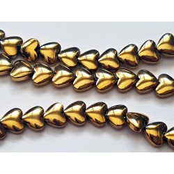 1 Strand Non-magnetic Plated color Hematite Heart Beads Gold  6x6mm