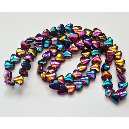 1 Strand Non-magnetic Plated color Hematite Heart Beads Gold  6x6mm