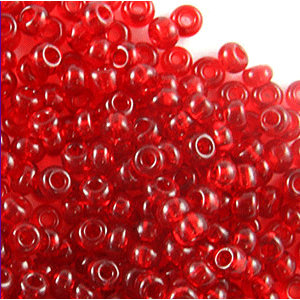 Preciosa Czech Seed Beads Transparent 10/0 - Lt. Red (25g Bag)