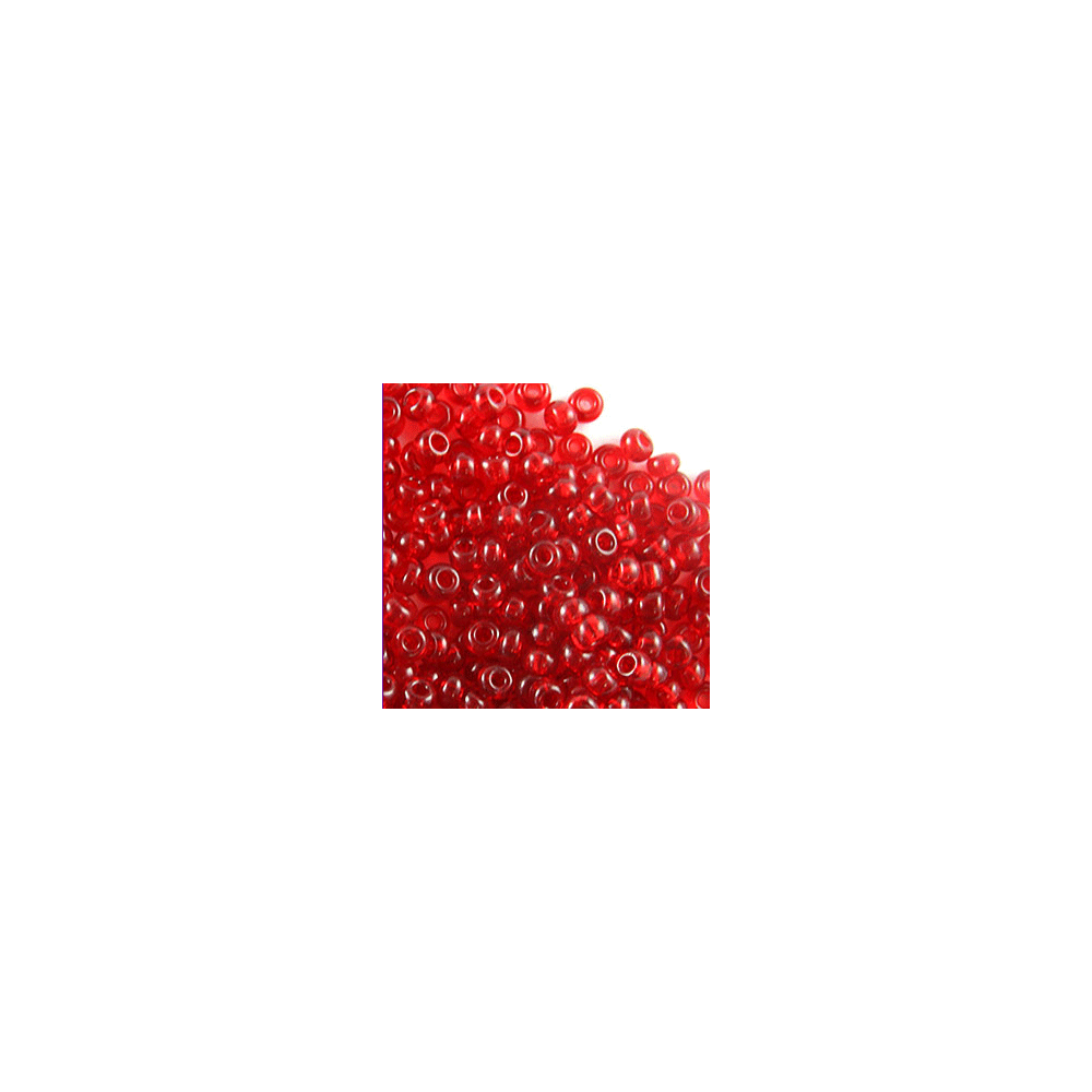 Preciosa Czech Seed Beads Transparent 10/0 - Lt. Red (25g Bag)