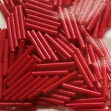 Long Glass Bugle Beads: 15mm Dark Red 20g