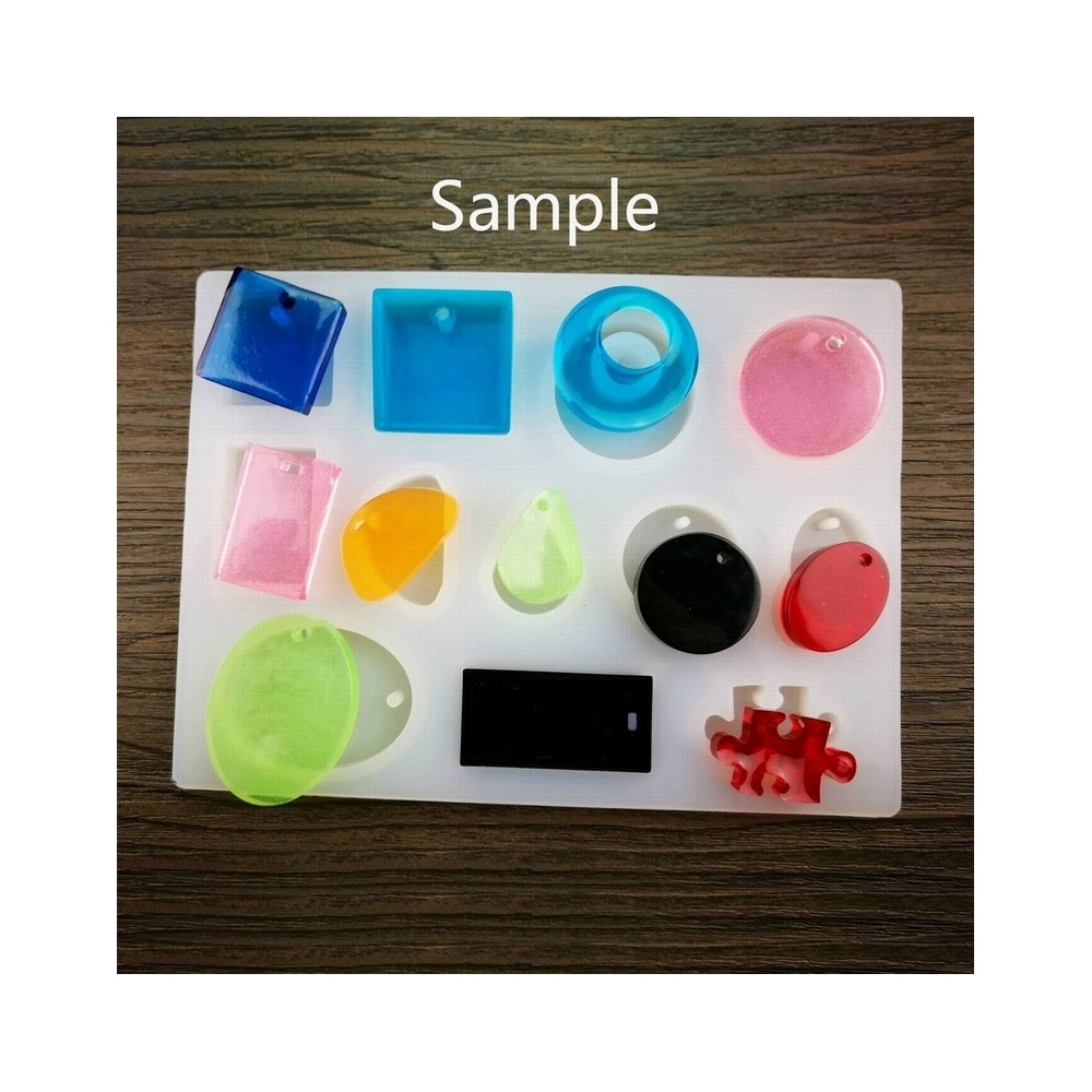 Multiple Pendant Shapes in One Silicone Flexible Push Molds, Resin Casting,  For UV Resin, Epoxy Resin Jewelry Making
