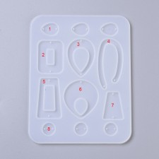 Earring Pendant Shapes Silicone Flexible Push Molds, Resin Casting, For UV Resin, Epoxy Resin Jewelry Making