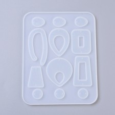 Earring Pendant Shapes Silicone Flexible Push Molds, Resin Casting, For UV Resin, Epoxy Resin Jewelry Making