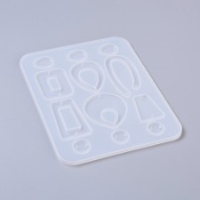 Earring Pendant Shapes Silicone Flexible Push Molds, Resin Casting, For UV Resin, Epoxy Resin Jewelry Making