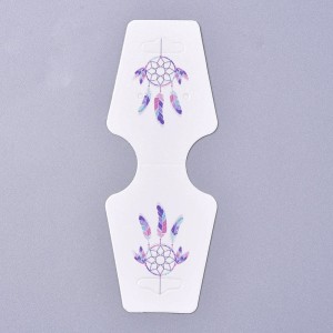 25pc Floral Cardboard Fold Over Paper Display Hanging Cards, Used For Necklace, Earrings and Pendants Accessory
