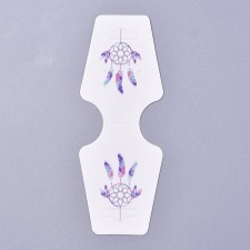 25pc Floral Cardboard Fold Over Paper Display Hanging Cards, Used For Necklace, Earrings and Pendants Accessory