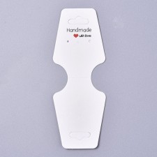 25pc Hand Made Print Cardboard Fold Over Paper Display Hanging Cards, Used For Necklace, Earrings and Pendants Accessory
