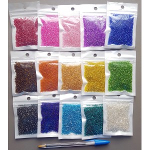 Preciosa Czech - 15 Bags of Silverlined 10/0 Seed Bead Set