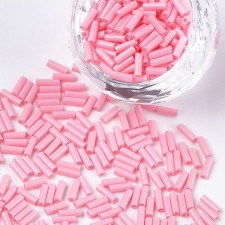 Glass Bugle Beads: 6mm Pearl Pink 20g