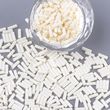 Glass Bugle Beads: 6mm Creamy White 20g
