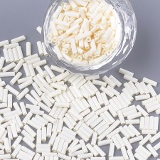 6mm Glass Bugle Beads: Creamy White 20g