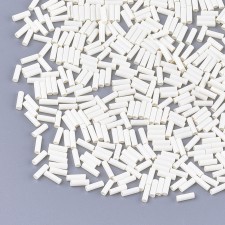 Glass Bugle Beads: 6mm Creamy White 20g