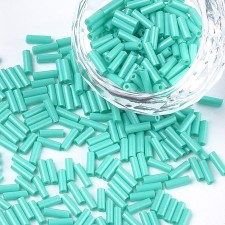Glass Bugle Beads: 6mm Turquoise 20g