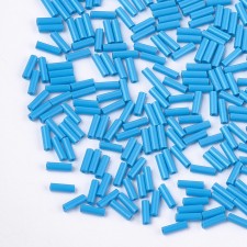 Glass Bugle Beads: 6mm Deep Sky Blue 20g