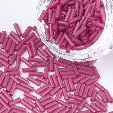 6mm Glass Bugle Beads: Opaque Med Violet 20g