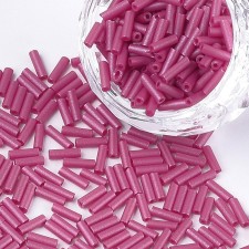 Glass Bugle Beads: 6mm Med Violet 20g