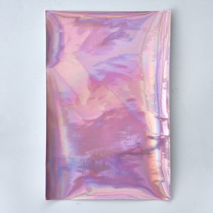 Holographic Vinyl Backing Fabric Material 20cm x 15cm- Pink