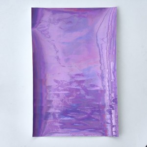 Holographic Vinyl Backing Fabric Material 20cm x 15cm- Purple