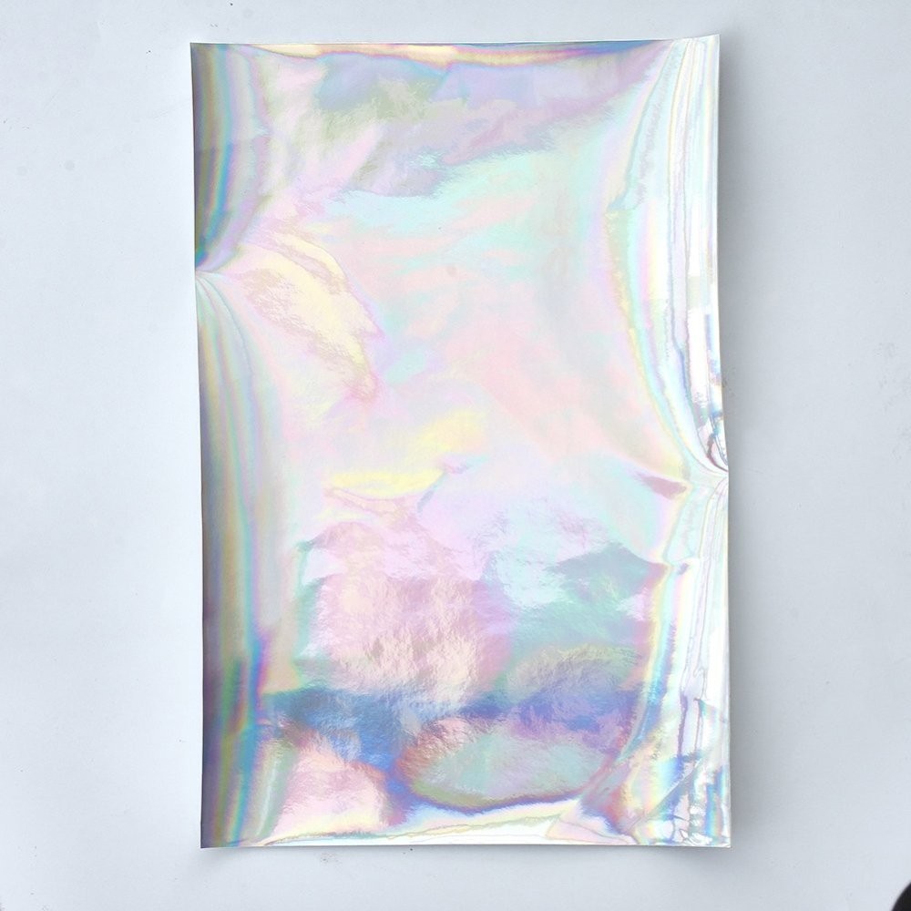 Holographic Vinyl Backing Fabric Material 20cm x 15cm- White